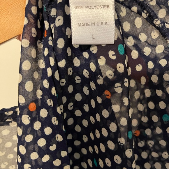 Bobeau sheer navy with dots top size L - Picture 4 of 4